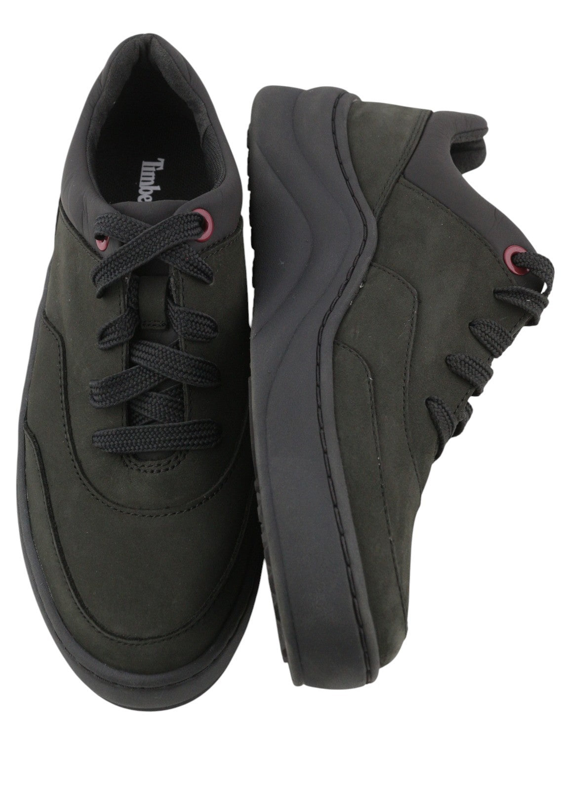 TIMBERLAND A25WA Women Shoes EU38 EU38.5 Black Leather Low Top Laced Almond Toe