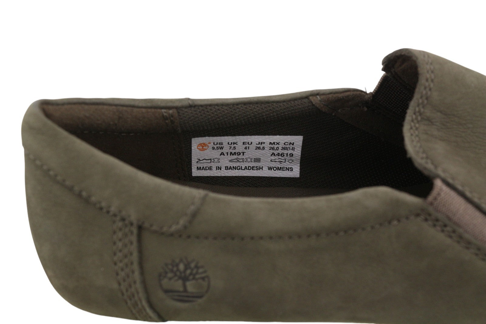 TIMBERLAND A1M9T Women Shoes EU40 EU41 Grey Leather Pull On Almond Toe Casual