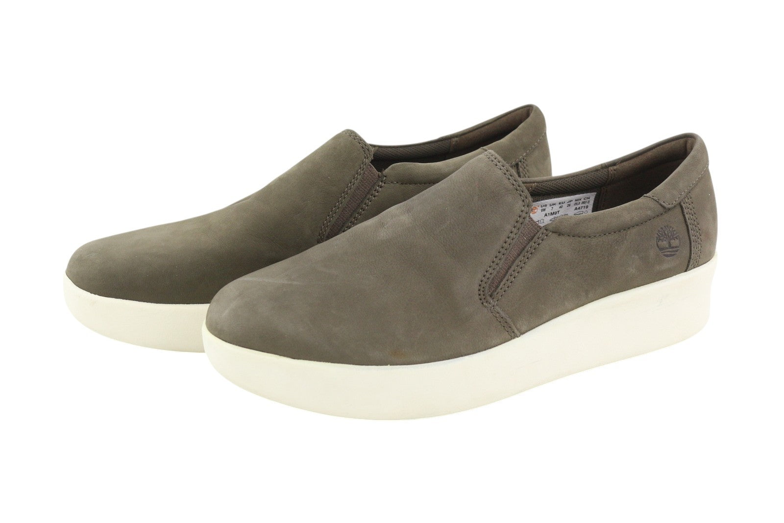 TIMBERLAND A1M9T Women Shoes EU40 EU41 Grey Leather Pull On Almond Toe Casual