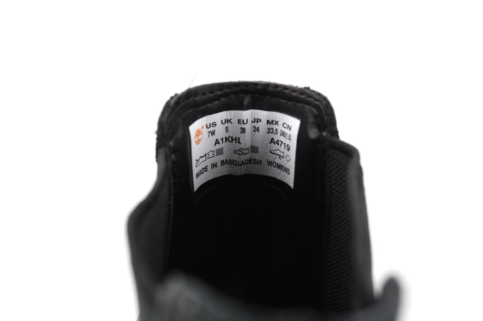 TIMBERLAND A1KHL Womens Boots EU38 UK5 Black Leather Pull On Almond Toe Chelsea