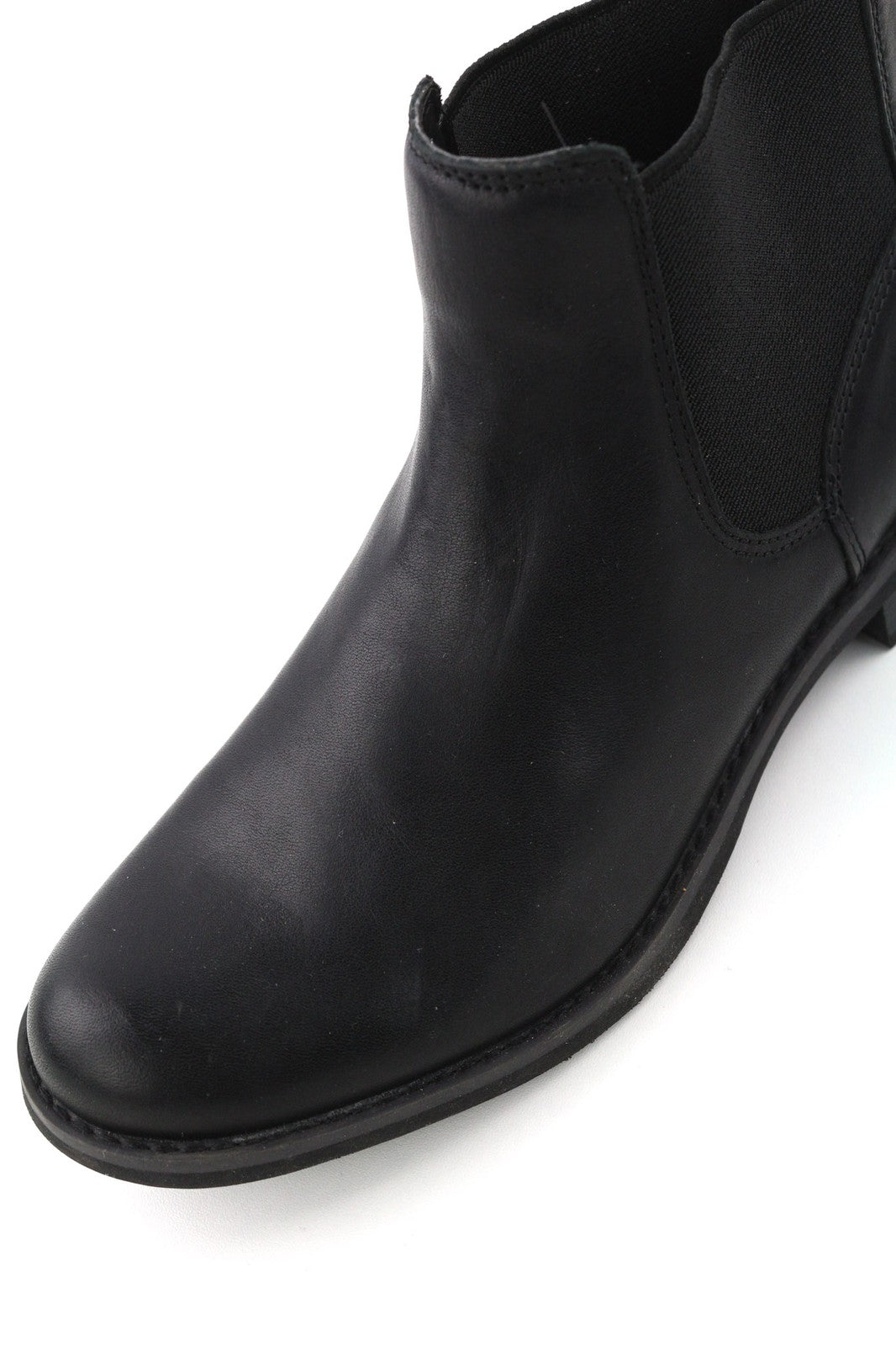 TIMBERLAND A1KHL Womens Boots EU38 UK5 Black Leather Pull On Almond Toe Chelsea