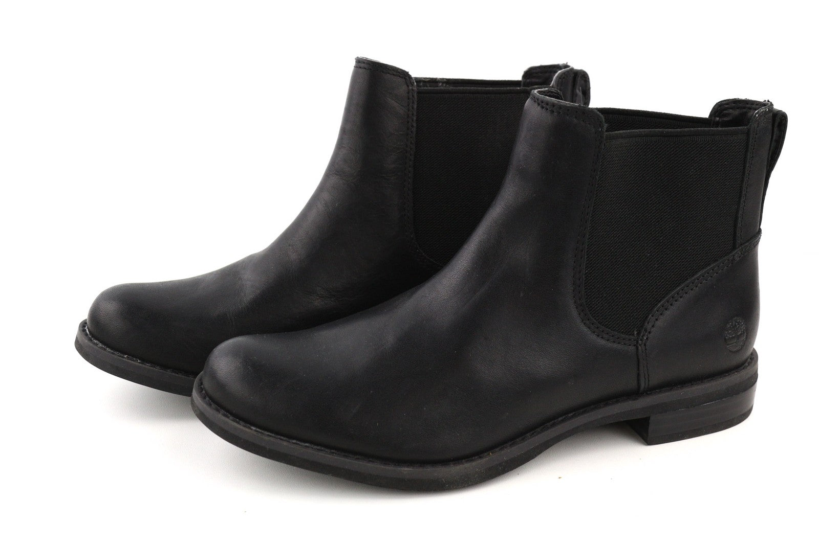 TIMBERLAND A1KHL Womens Boots EU38 UK5 Black Leather Pull On Almond Toe Chelsea