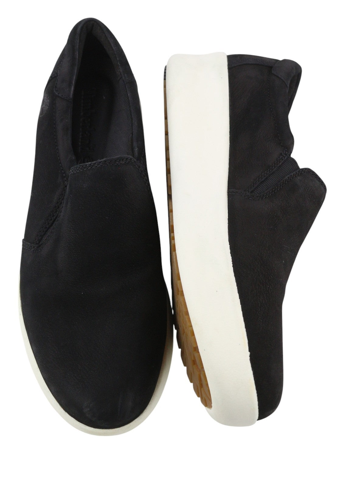 TIMBERLAND A1M97 Women Shoes EU38 EU38.5 Black Leather Pull On Almond Toe Casual