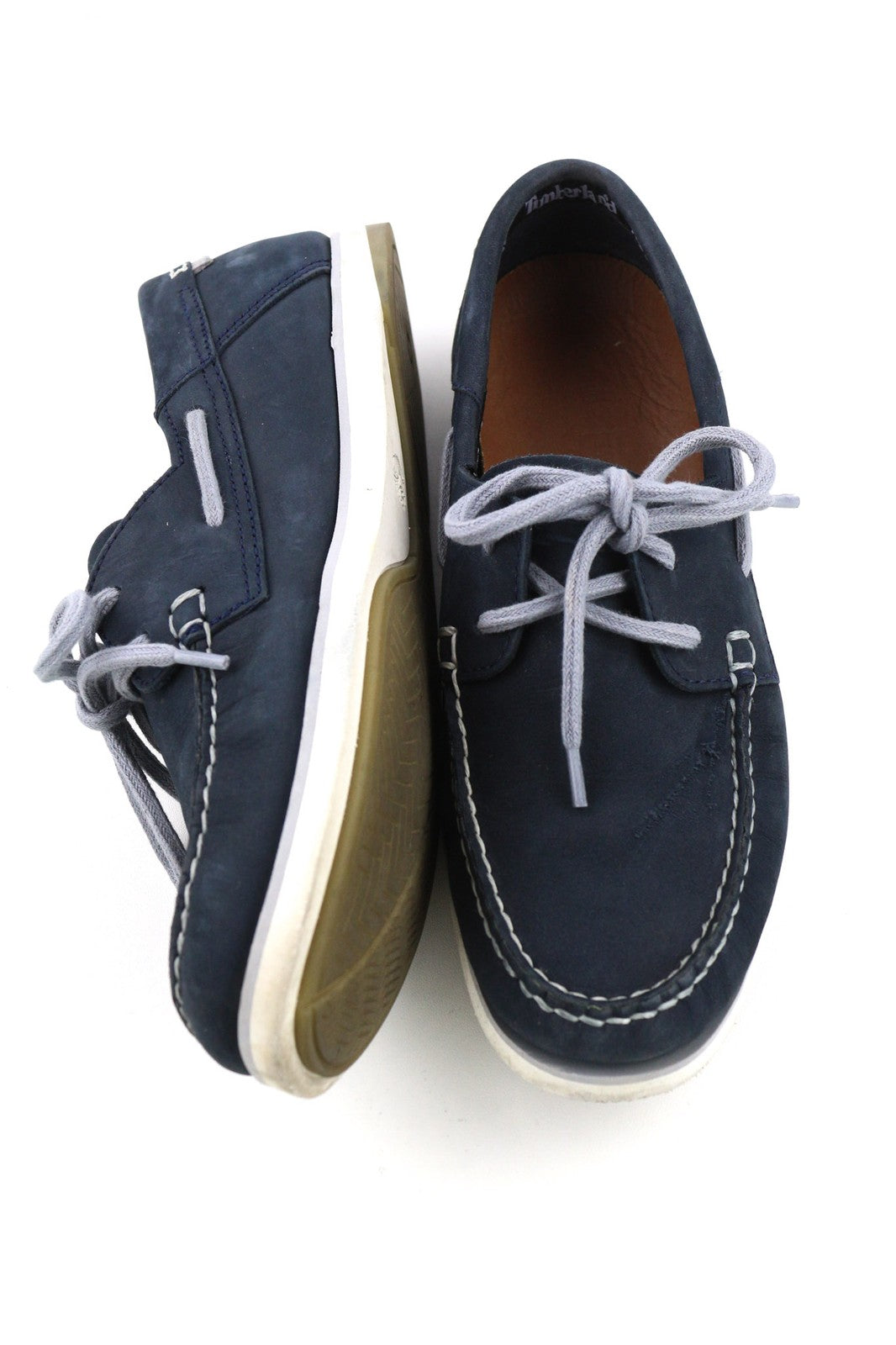 TIMBERLAND A416H Mens Shoes EU41 UK7 Blue Leather Slip Loafer True Cloud