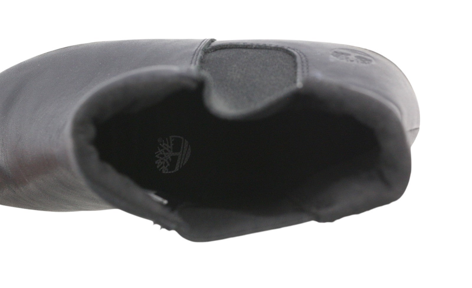 TIMBERLAND A2FUS Women Boots EU37 EU37.5 Black Leather Almond Toe Pull On Logo