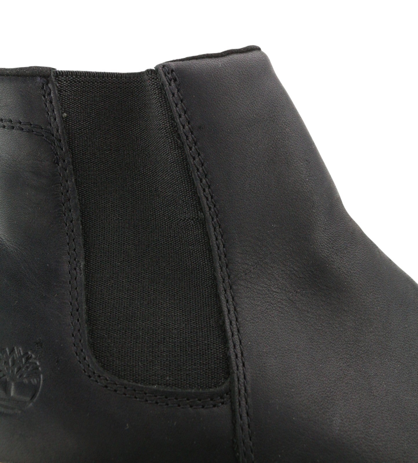 TIMBERLAND A2FUS Women Boots EU37 EU37.5 Black Leather Almond Toe Pull On Logo