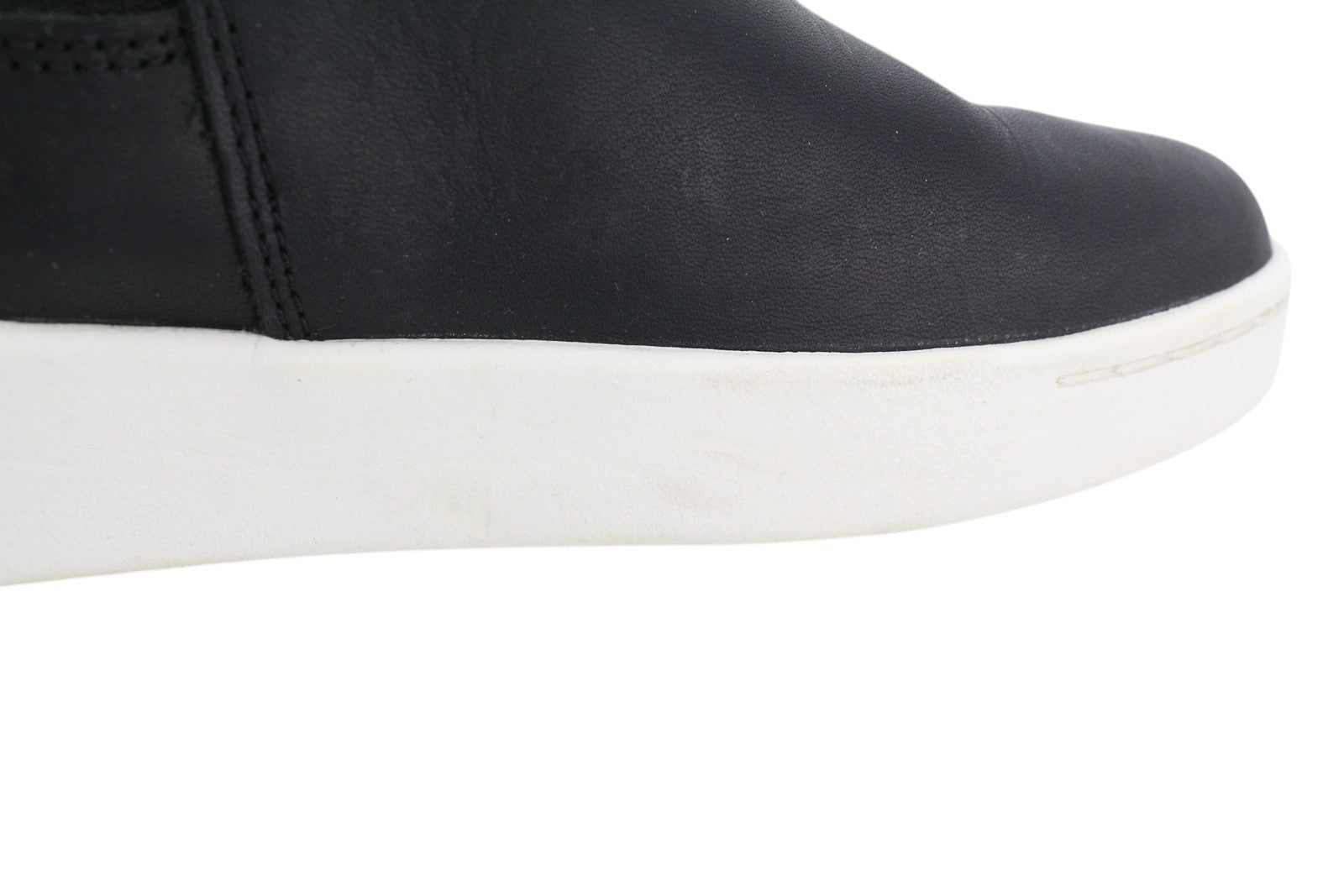 TIMBERLAND A2FUS Women Boots EU37 EU37.5 Black Leather Almond Toe Pull On Logo