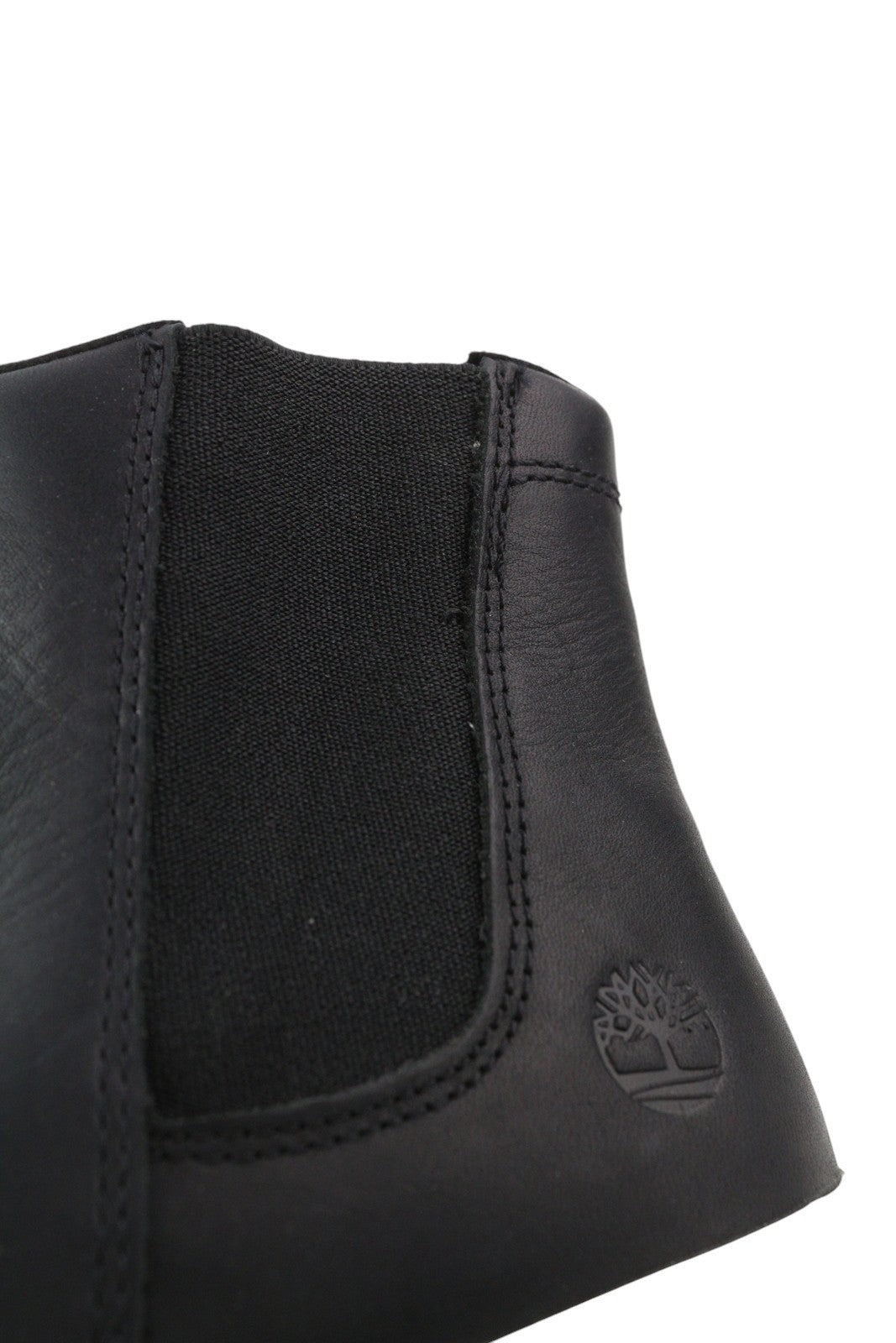 TIMBERLAND A2FUS Women Boots EU37 EU37.5 Black Leather Almond Toe Pull On Logo