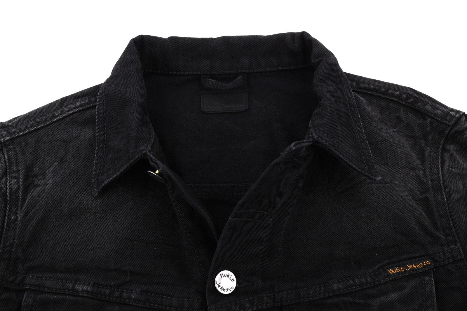 NUDIE JEANS Billy Mens Jacket S Dark Shist  Buttons Spread Black Pocket