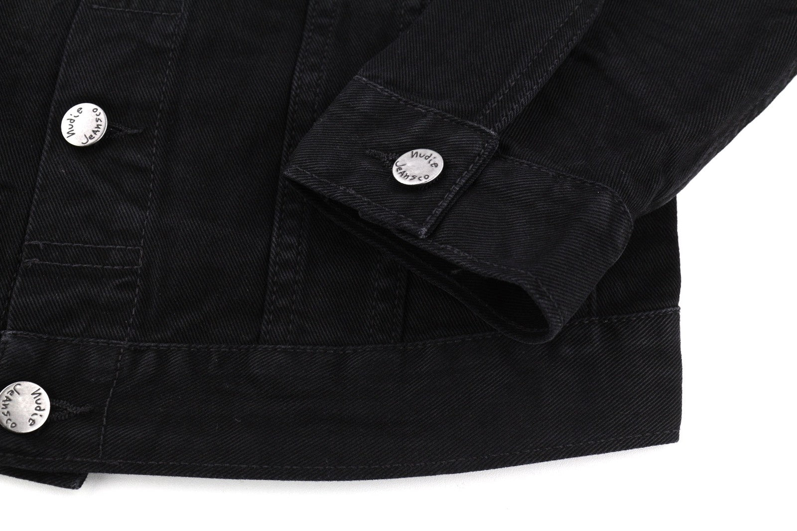 NUDIE JEANS Billy Mens Jacket S Dark Shist  Buttons Spread Black Pocket