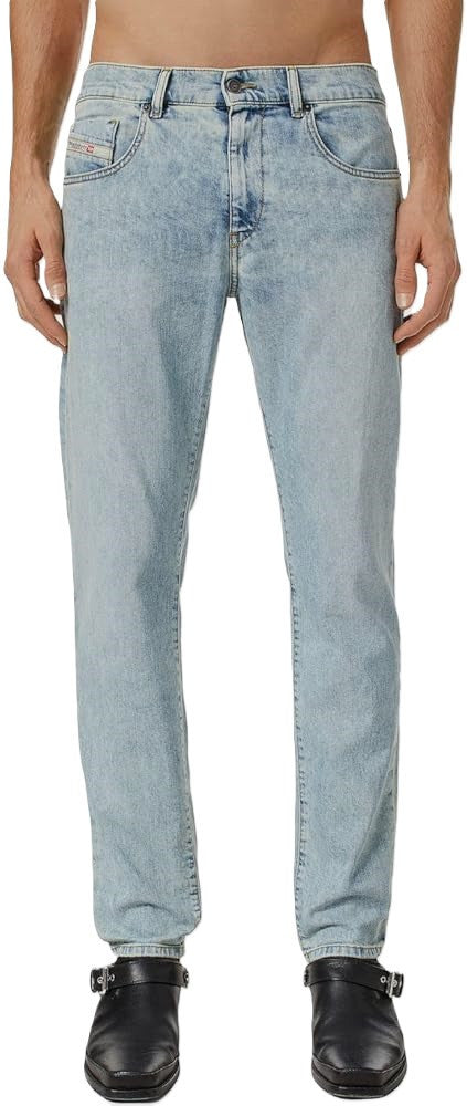 DIESEL 2019 D-Strukt 0GDAM Men Jeans W34/L30 Slim Leg Mid Waist Washed Blue