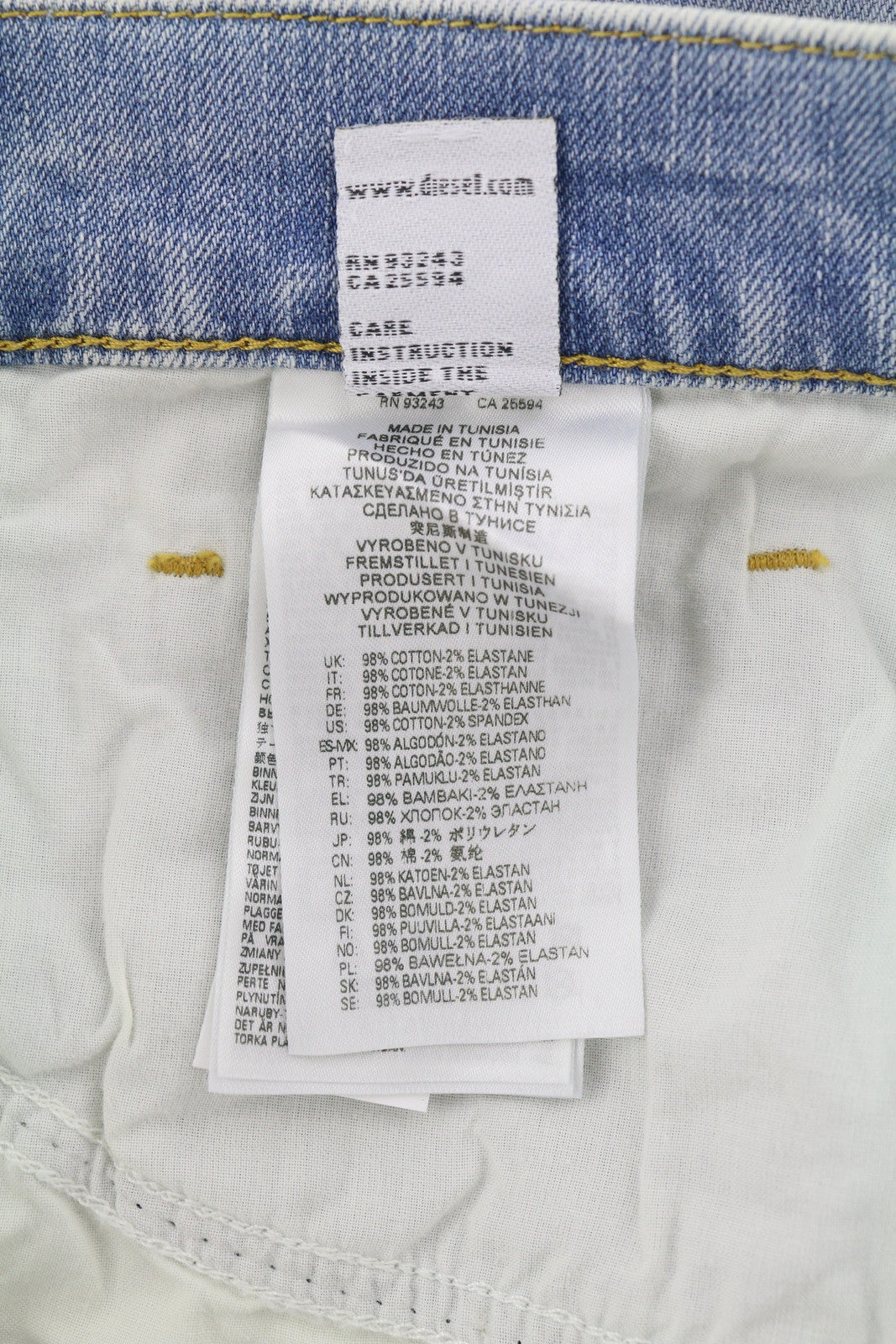 DIESEL 2019 D-Strukt 0GDAM Men Jeans W34/L30 Slim Leg Mid Waist Washed Blue