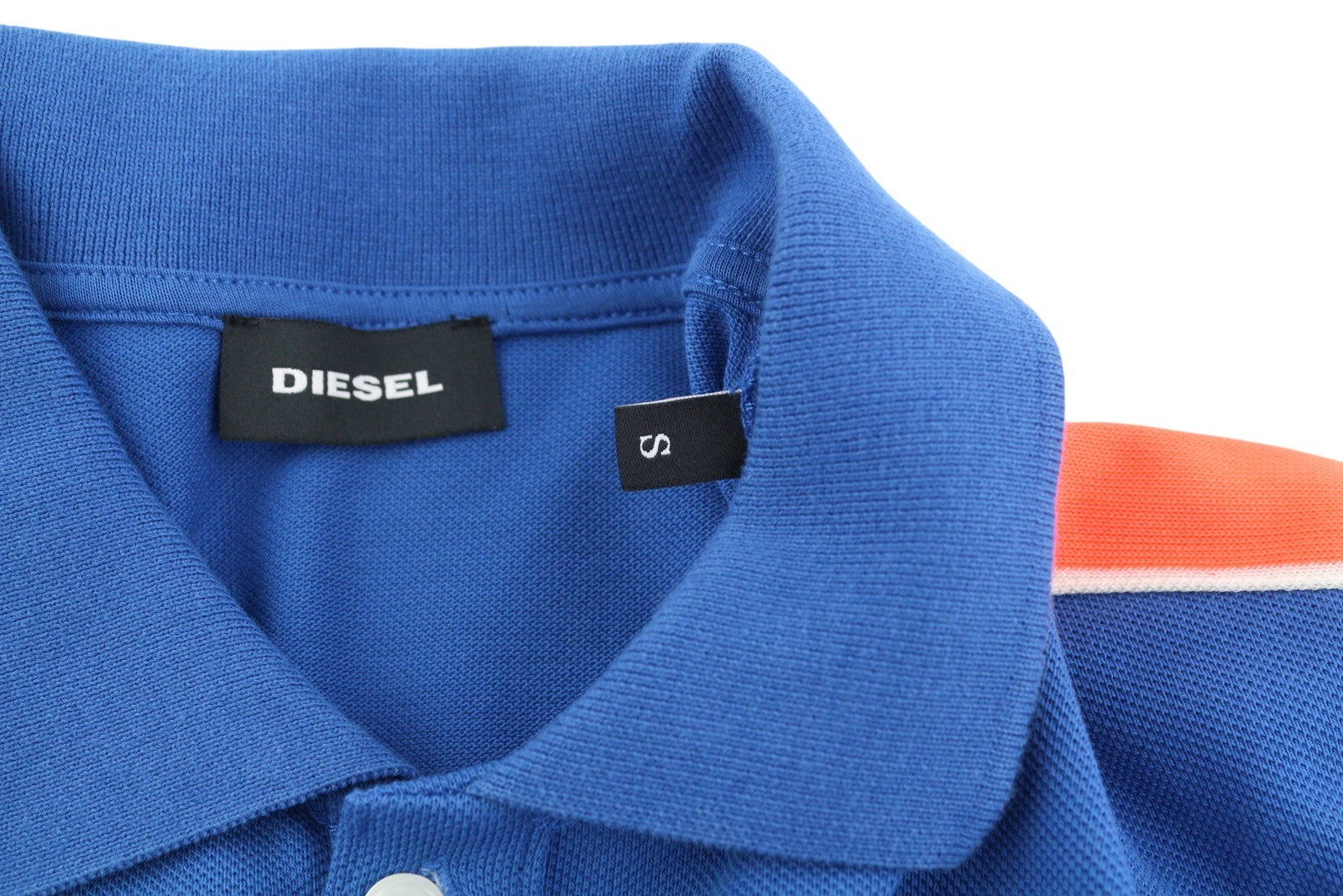 DIESEL T-Ralfy-S1 Men T-Shirt S Blue Short Sleeve Polo Half Button Stretch Logo