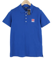 DIESEL T-Kal-Patch Polo Men T-Shirt S Blue Short Sleeve Half Button Stretch Logo