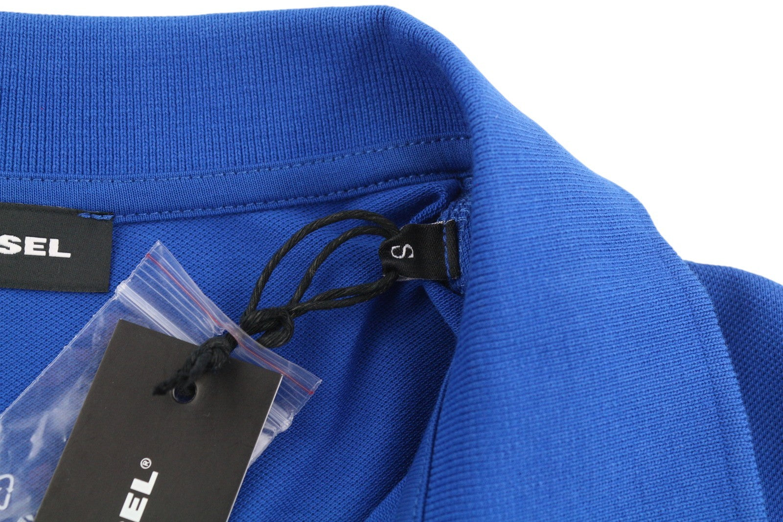 DIESEL T-Kal-Patch Polo Men T-Shirt S Blue Short Sleeve Half Button Cotton Logo