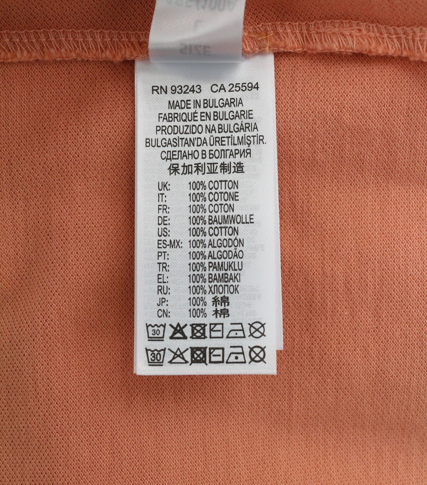 DIESEL T-Polo-Worky Men T-Shirt L Peach Short Sleeve Half Button Stretchy Logo