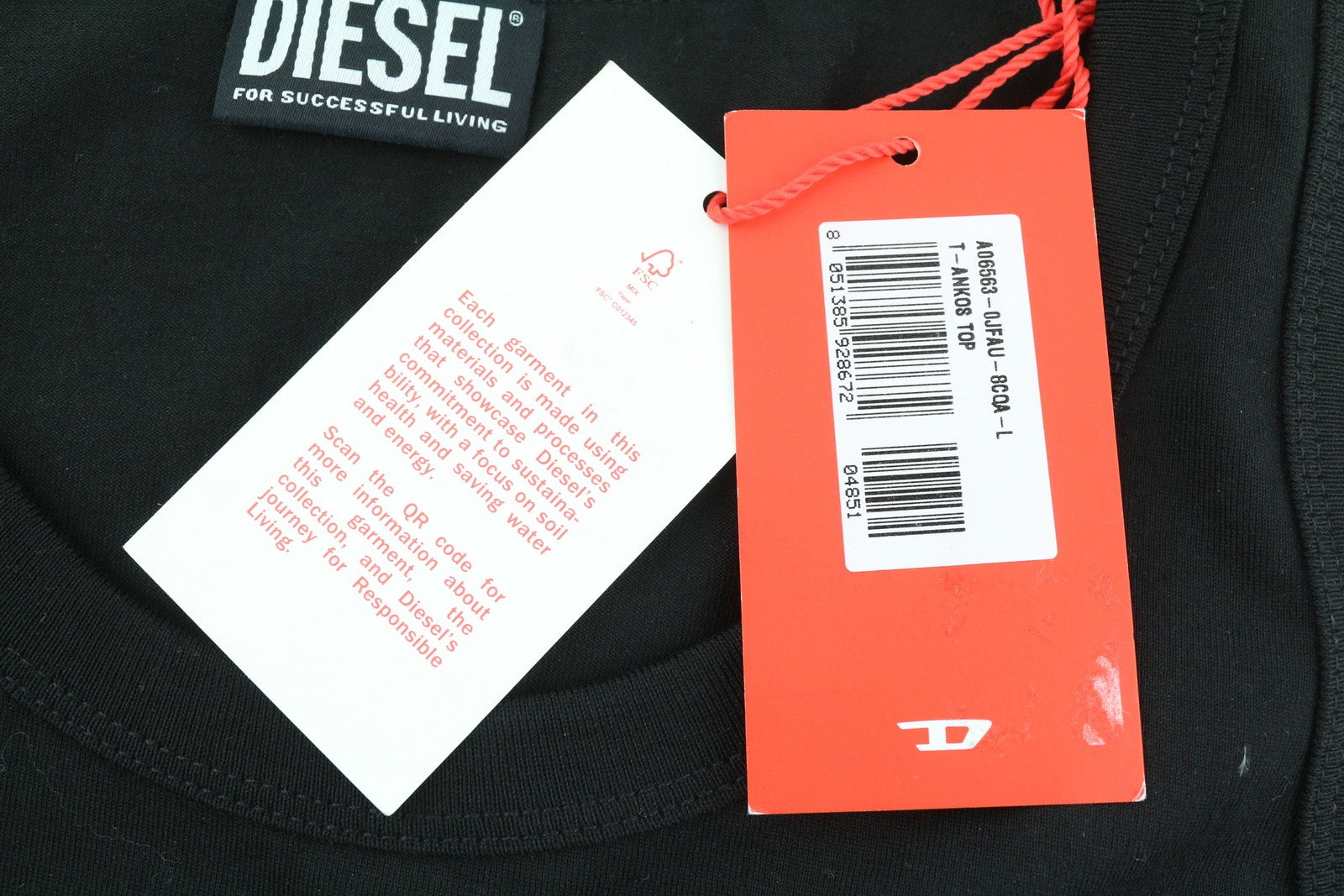 DIESEL T-Urar Women T-Shirt XS Black Sleeveless Round Neck Tricot Heart Print