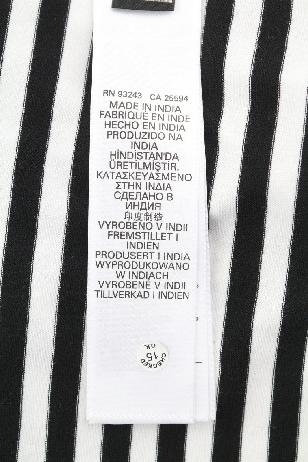 DIESEL T-Amos Women T-Shirt S Sleeveless Stripe Print Round Neck White Black