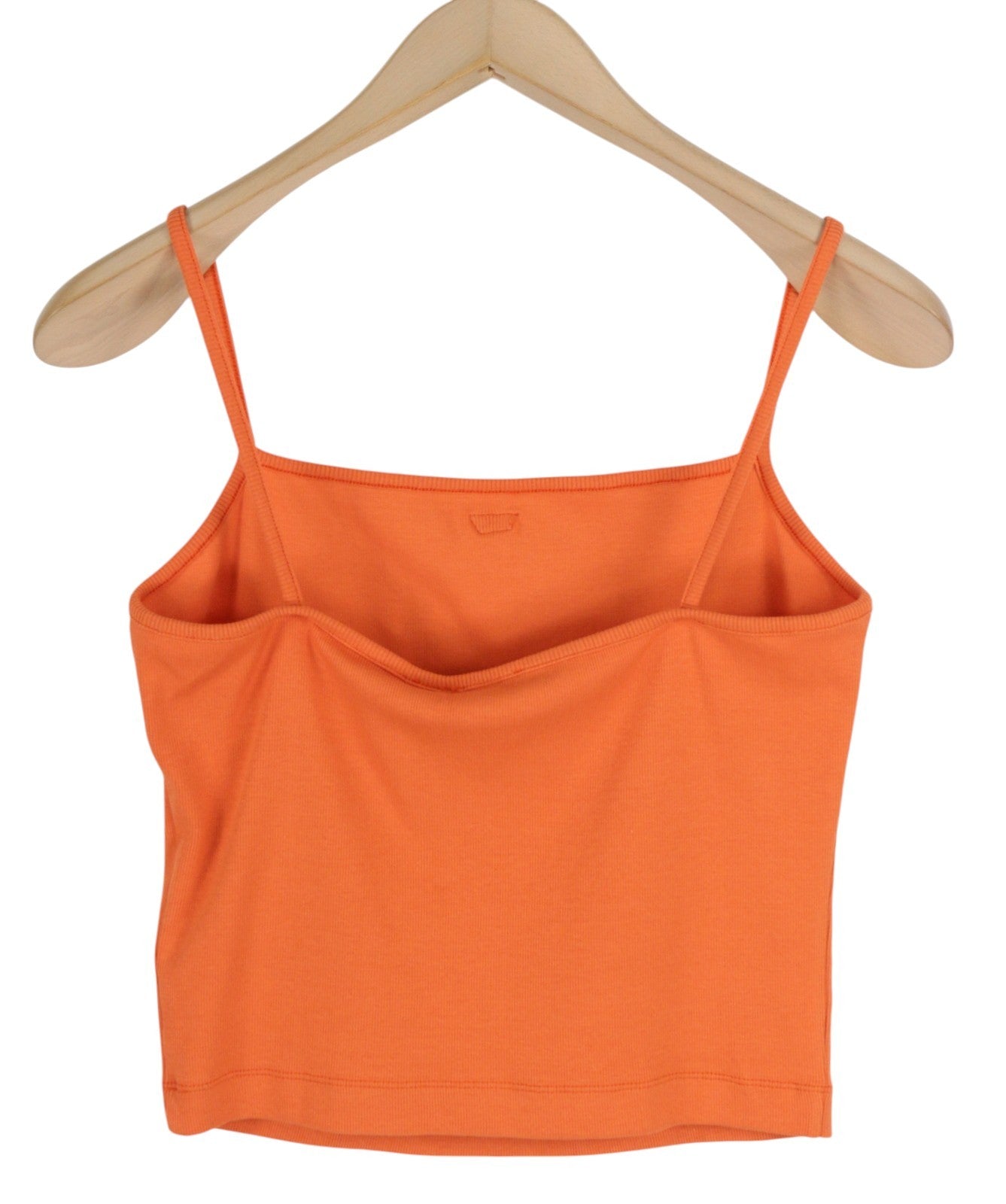 DIESEL T-Hop-D Women T-Shirt M Orange Sleeveless Cropped Round Neck Stretch Logo