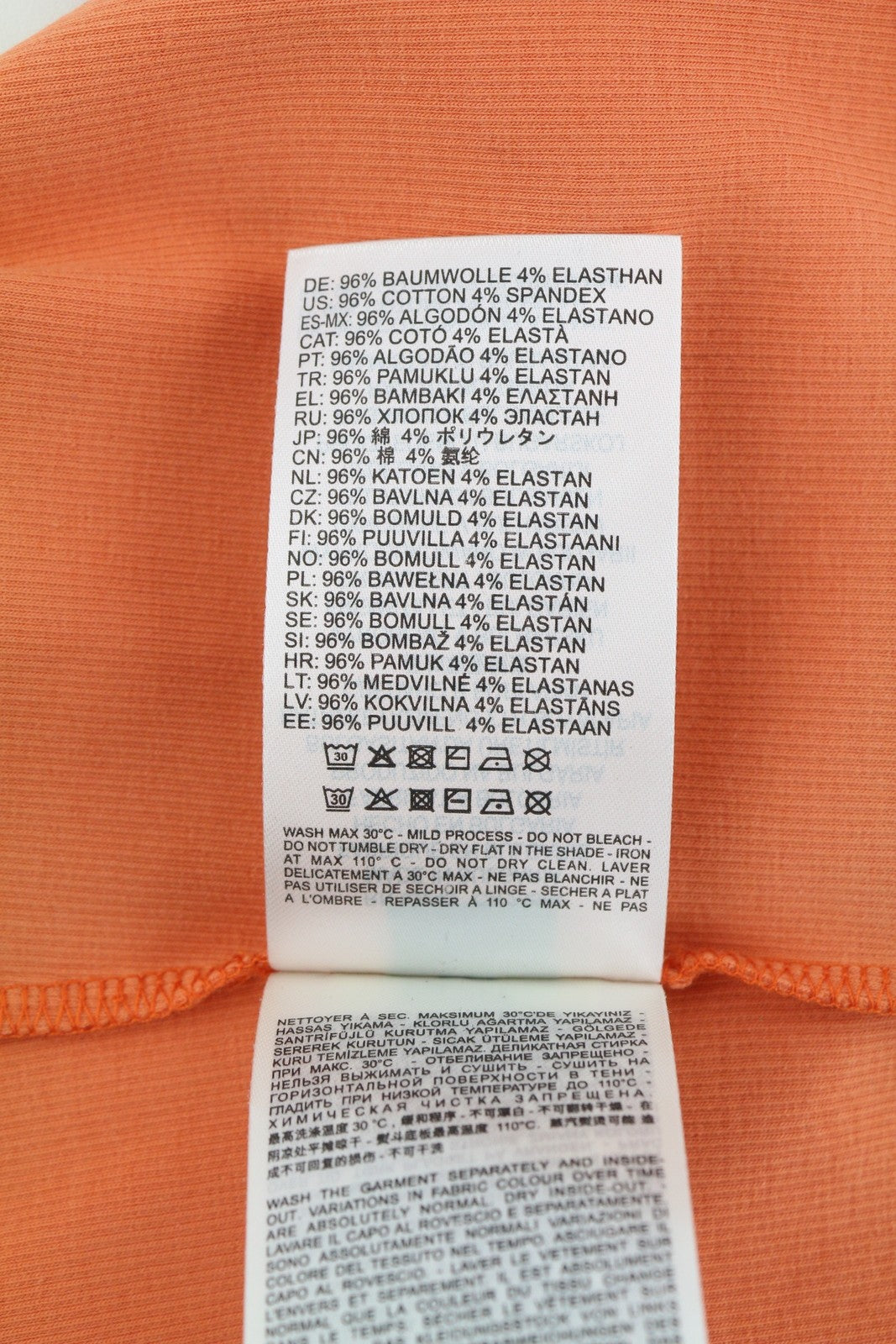 DIESEL T-Hop-D Women T-Shirt M Orange Sleeveless Cropped Round Neck Stretch Logo