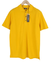 DIESEL T-Shirt-Worky Men T-Shirt L Yellow Short Sleeve Polo Half Button Cotton