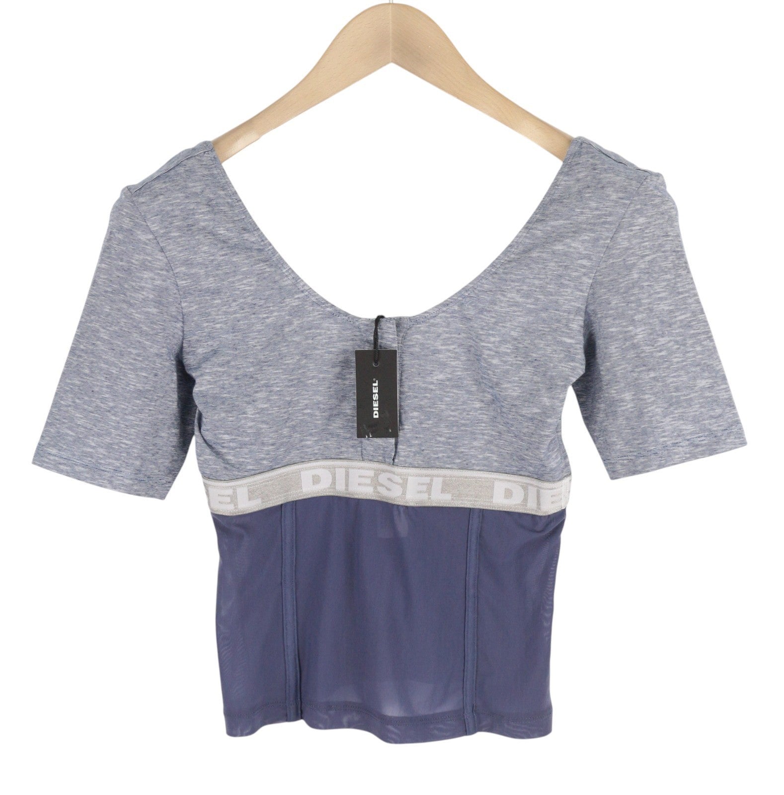 DIESEL Uftee-Topcut-Dn Women T-Shirt S Short Sleeve Round Neck Cropped Melange