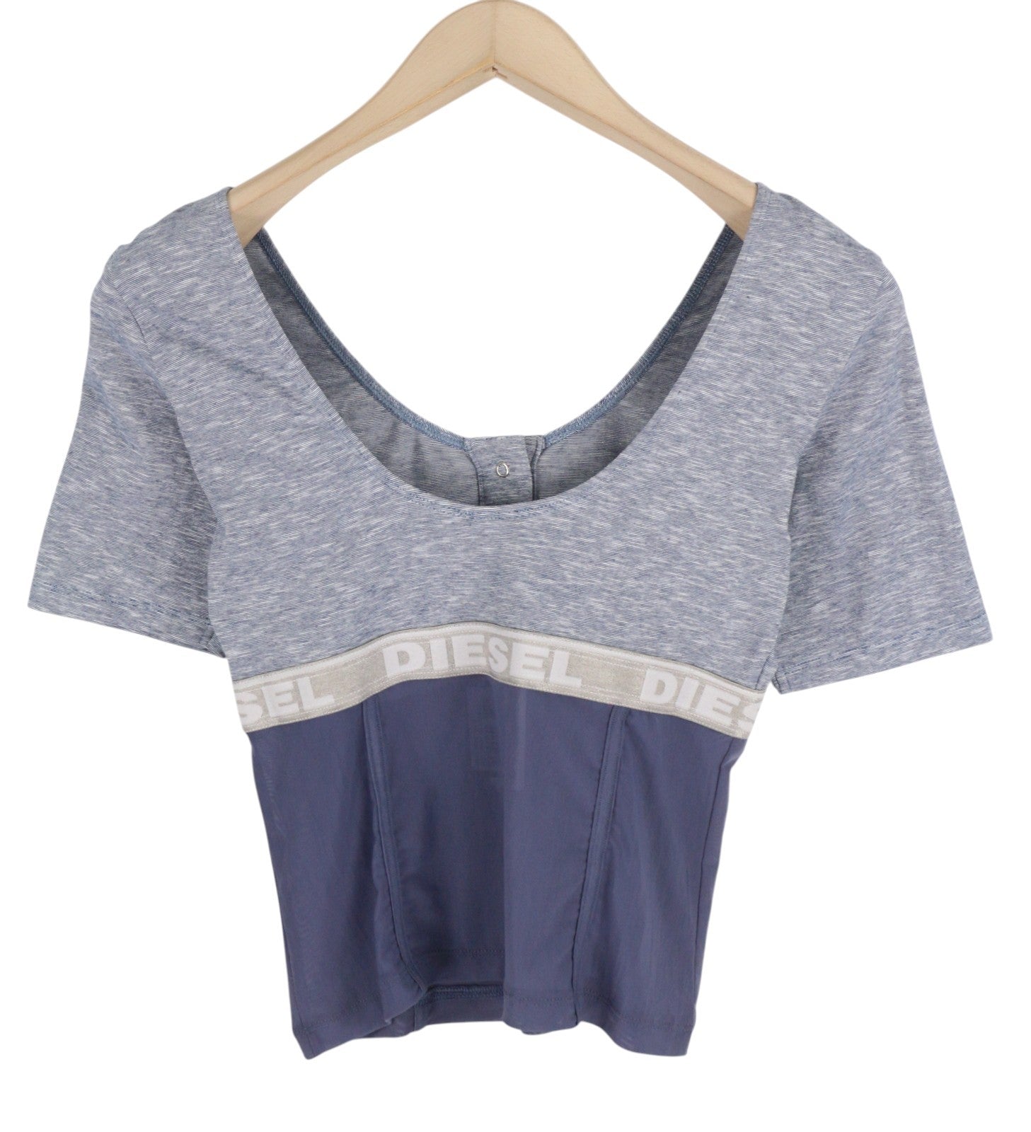 DIESEL Uftee-Topcut-Dn Women T-Shirt S Short Sleeve Round Neck Cropped Melange