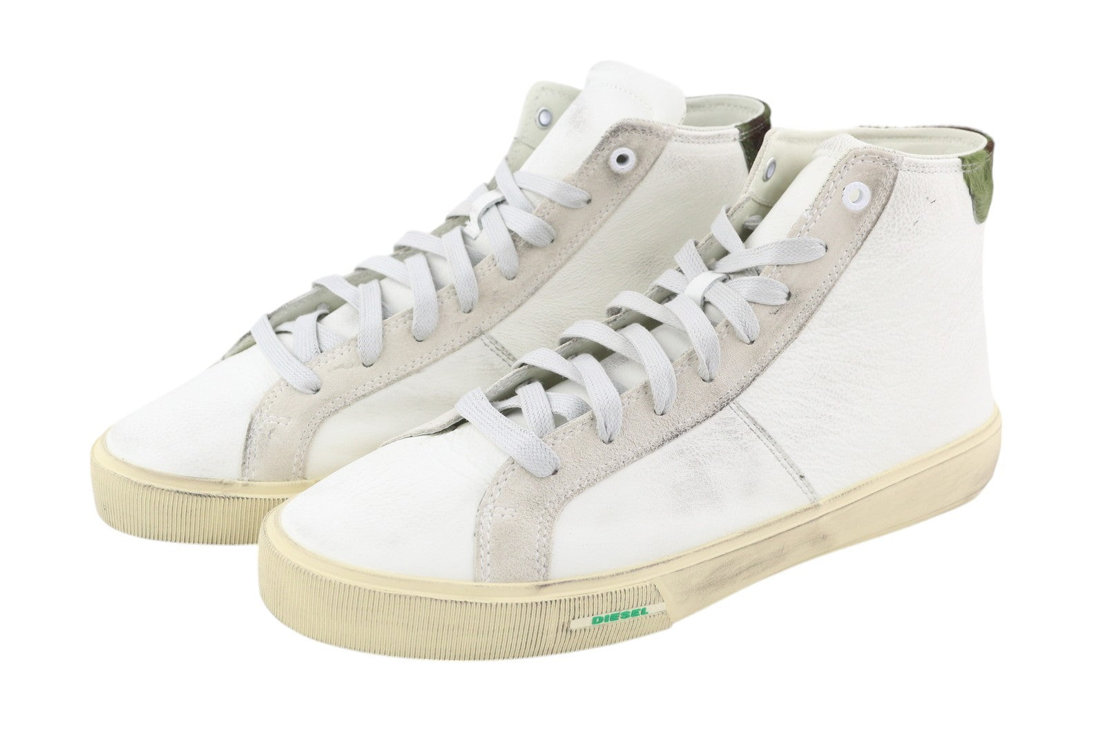 DIESEL S-Mydori MC Men Sneakers EU42 White Leather Laced Almond Toe RRP€220