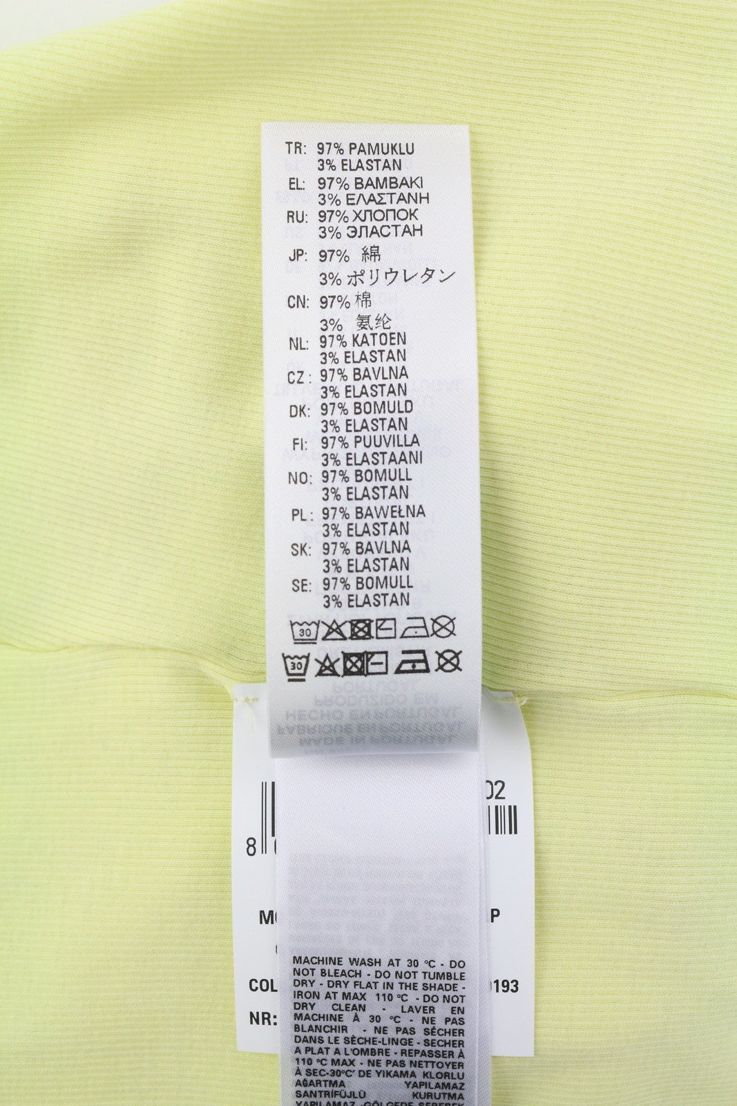 DIESEL T-Ribby Women T-Shirt S Yellow Short Sleeve Round Neck Stretch Cropped