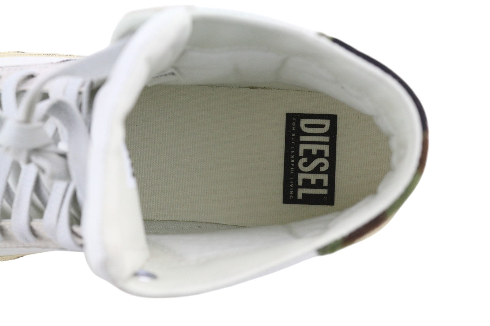 DIESEL S-Mydori MC Men Sneakers EU46 White Leather Laced Almond Toe RRP€220