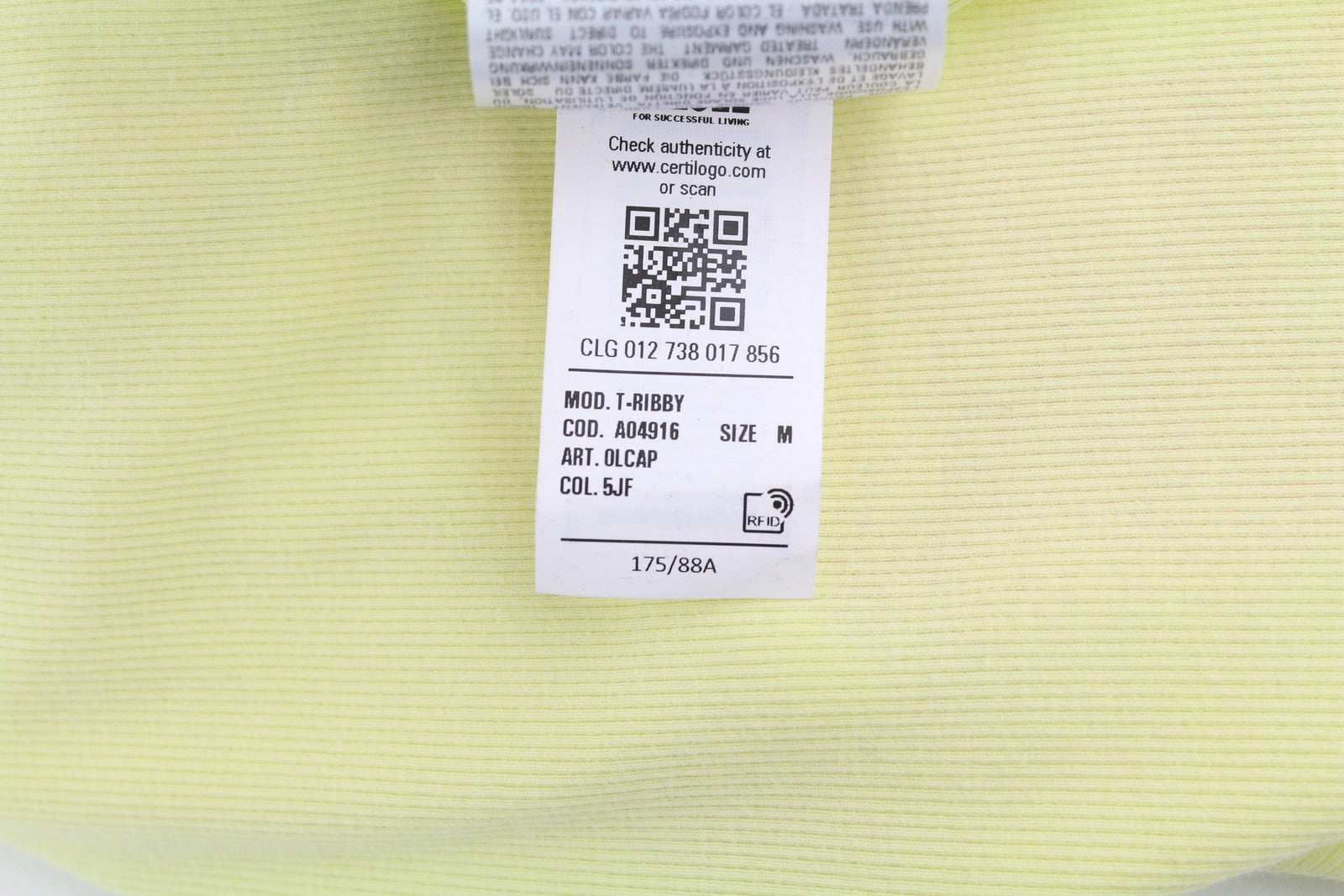 DIESEL T-Ribby Women T-Shirt M Yellow Short Sleeve Round Neck Stretch Cropped