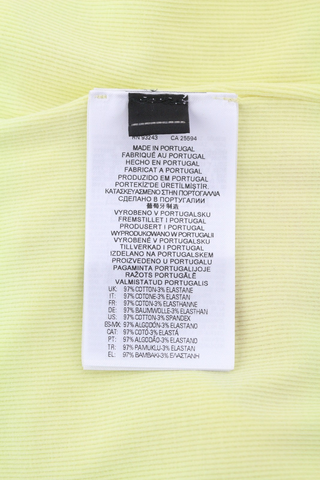 DIESEL T-Ribby Women T-Shirt M Yellow Short Sleeve Round Neck Stretch Cropped