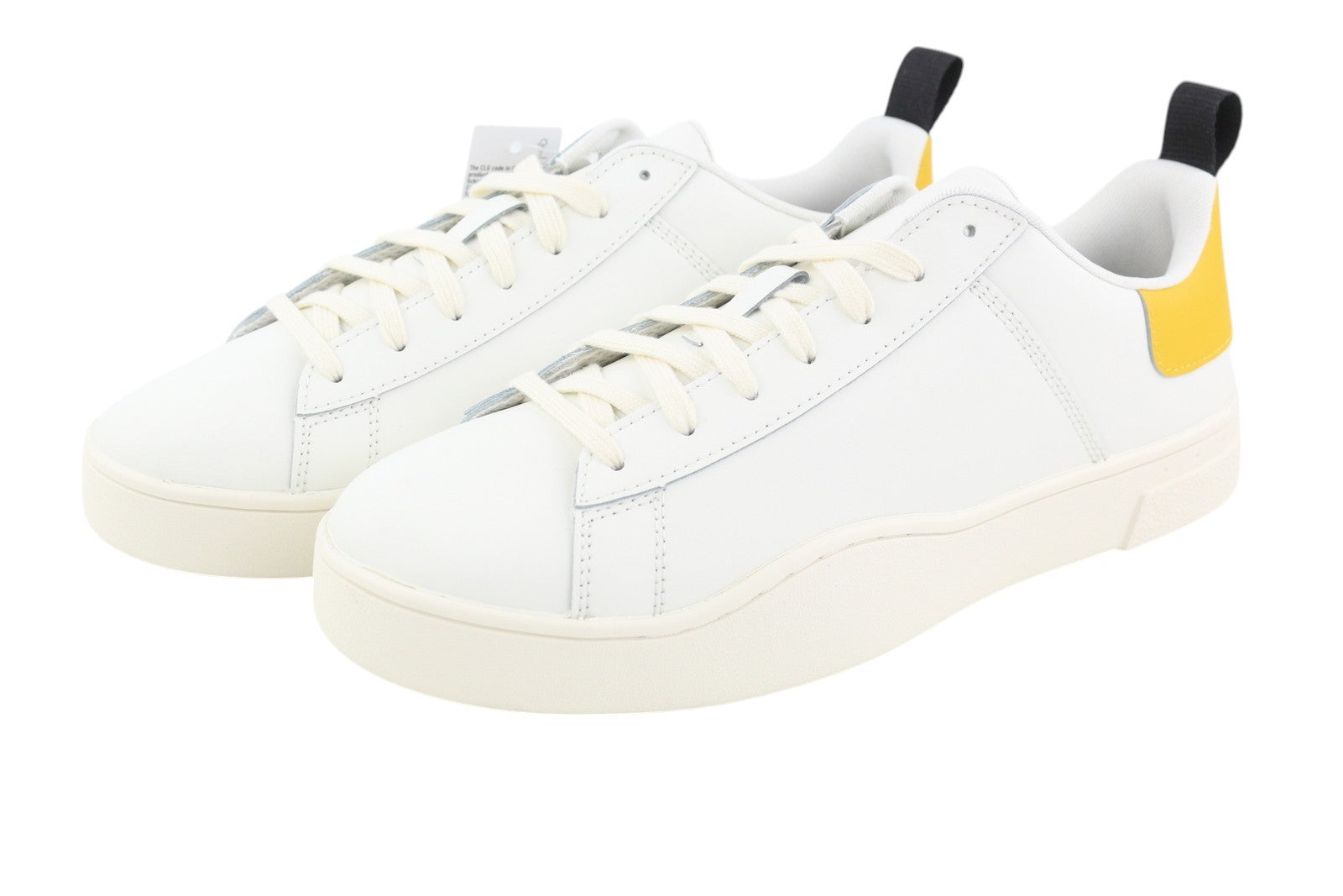 DIESEL S-Clever Low Lace Men Sneakers EU44 Leather White Almond Toe RRP€140