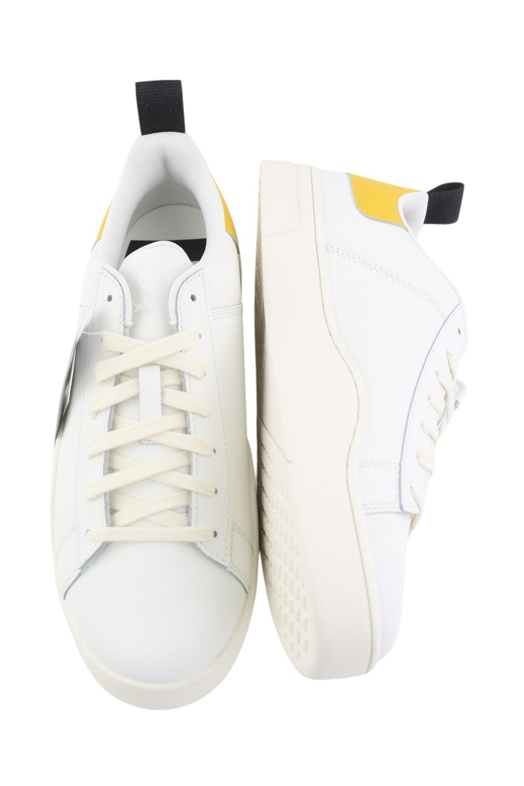 DIESEL S-Clever Low Lace Men Sneakers EU44 Leather White Almond Toe RRP€140