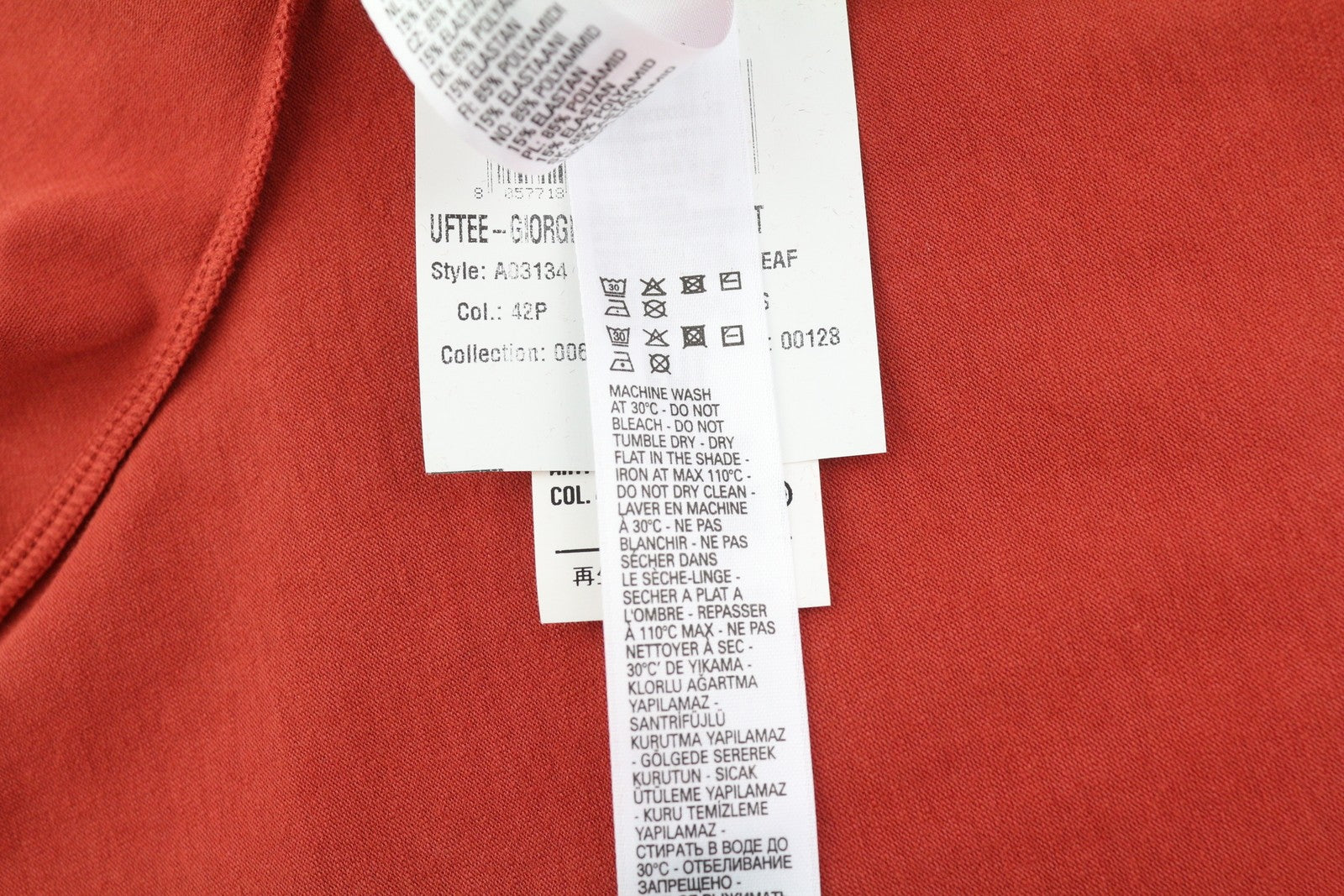 DIESEL Uftee-Giorgmesh-Sv Women T-Shirt S Red Short Sleeve Crew Neck Cropped