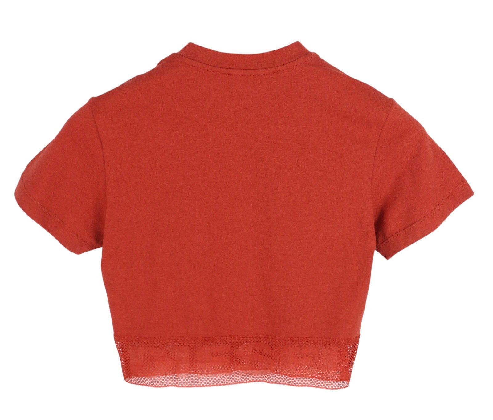 DIESEL Uftee-Giorgmesh-Sv Women T-Shirt S Red Short Sleeve Crew Neck Cropped