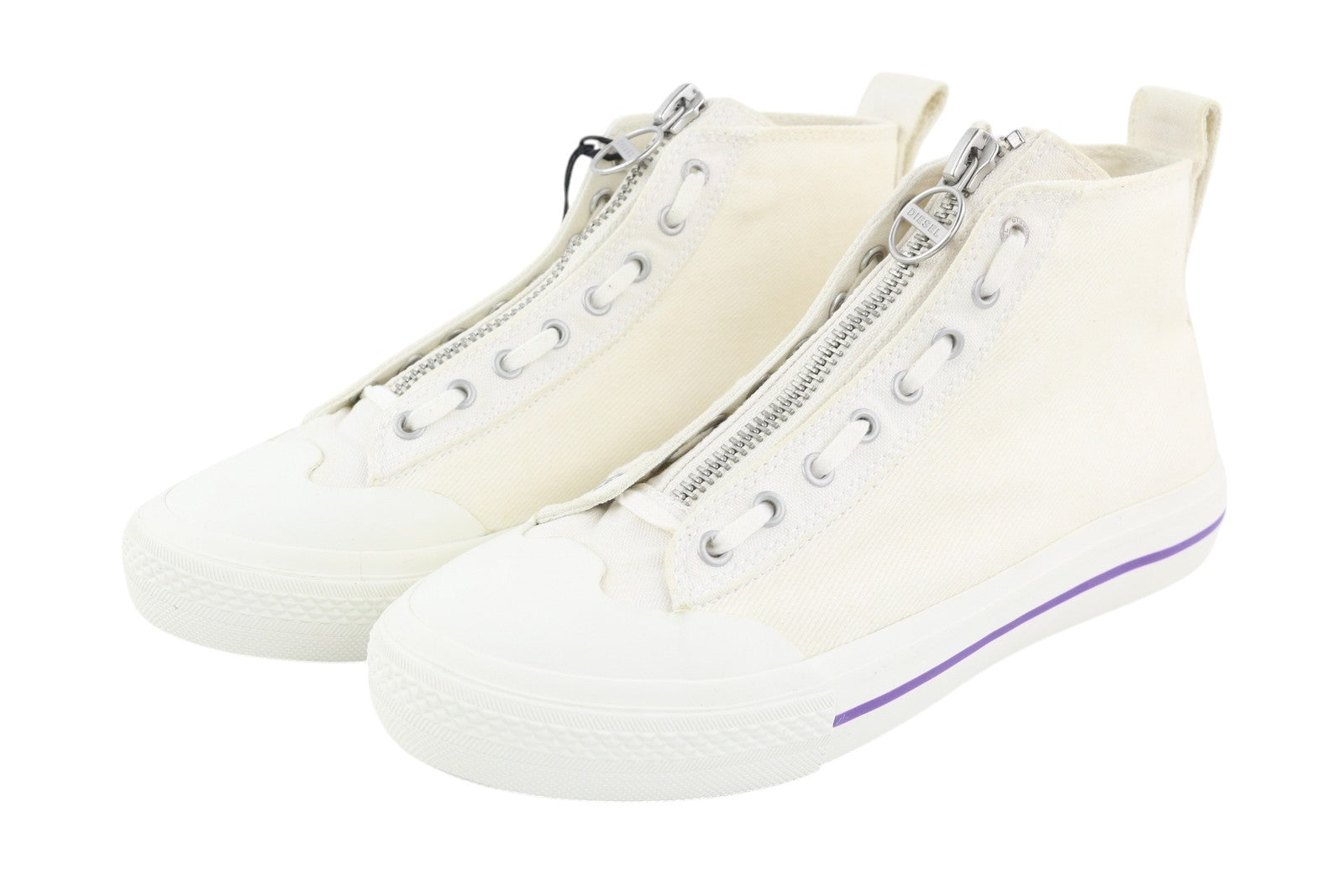 DIESEL S-Astico Mzip W Women Sneakers EU40.5 White Lace Up Almond Toe RRP€180