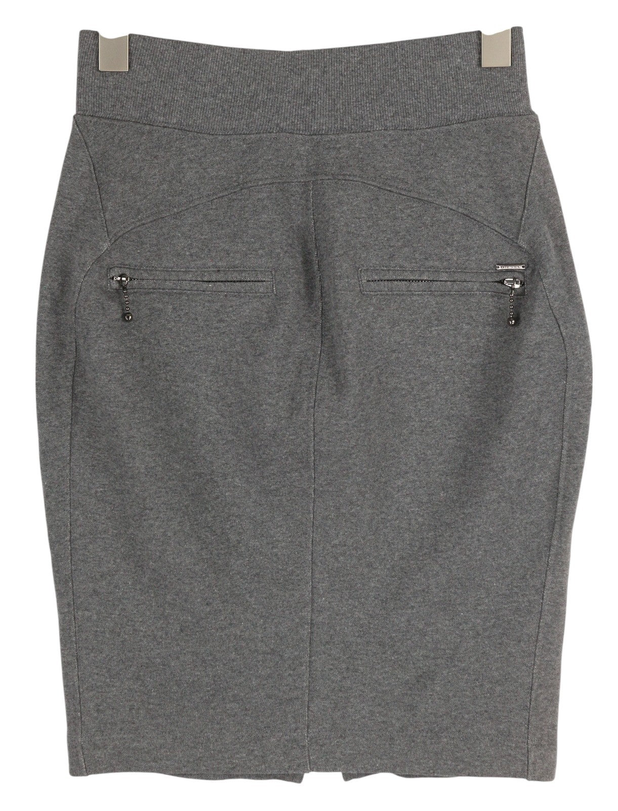 DIESEL O-Vita Women Skirt W29 Melange Grey Pencil Fitted Zipper Pockets RRP€130