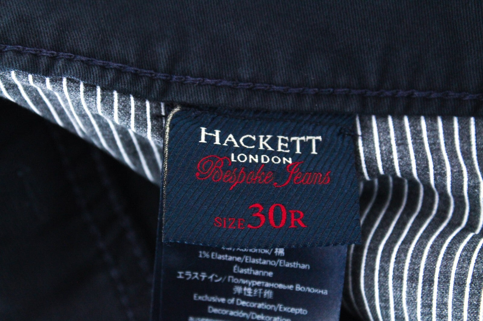 HACKETT Mens Jeans UK30R Navy Stretch Regular Straight  Classic Style