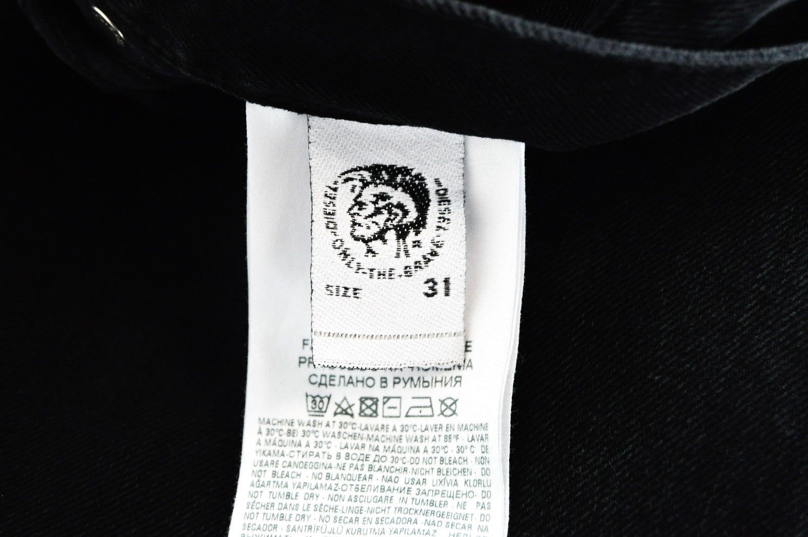 DIESEL Niclah 084TB Womens W31 L32 High-Rise Ripped Black Straight Leg Jeans