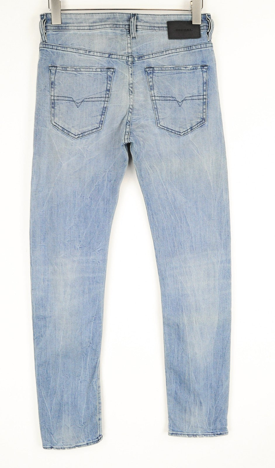 DIESEL Buster 081AL Mens Slim Tapered Blue Button-Fly Jeans W27 L32 Washed