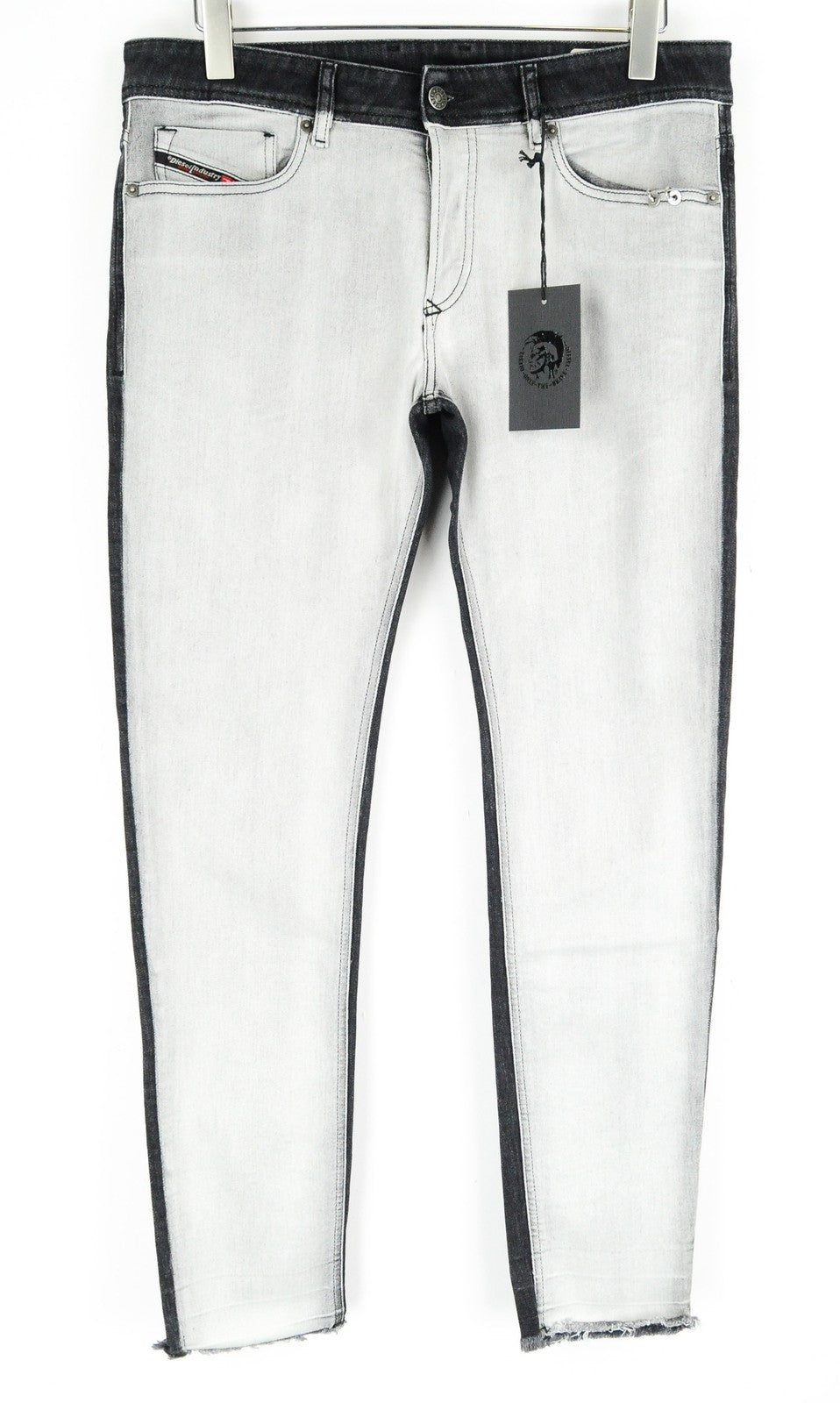 DIESEL Sleenker-X-SP 082AX Mens W33 L32 Slim Skinny Jeans Button-Fly Two Tone