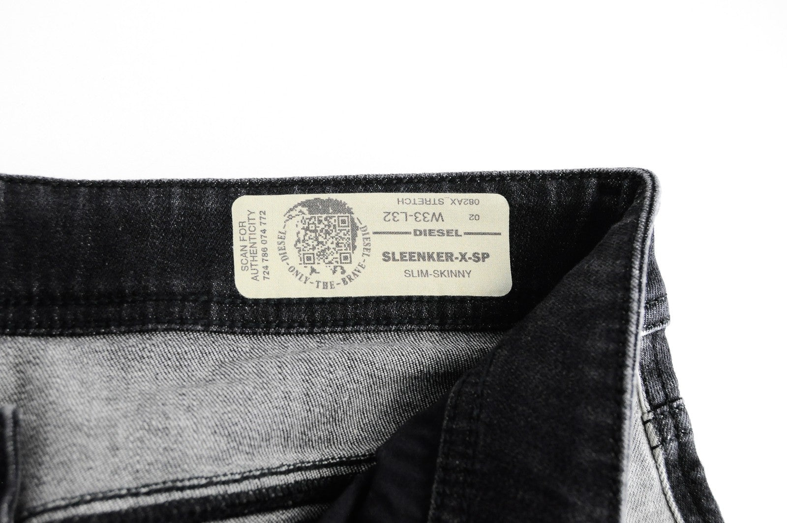 DIESEL Sleenker-X-SP 082AX Mens W33 L32 Slim Skinny Jeans Button-Fly Two Tone