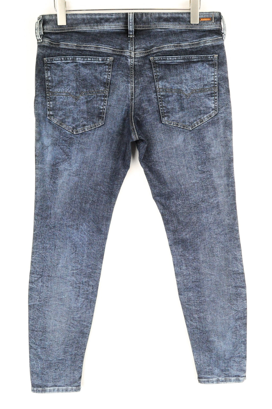 DIESEL Stickker 0687M vyriški aptempti itin ploni džinsai W34 L30 akmens mėlynumo 