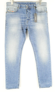 DIESEL Tepphar 0842H vyriški W33 L32 morkų spalvos džinsai šviesiai mėlyni skalbti 