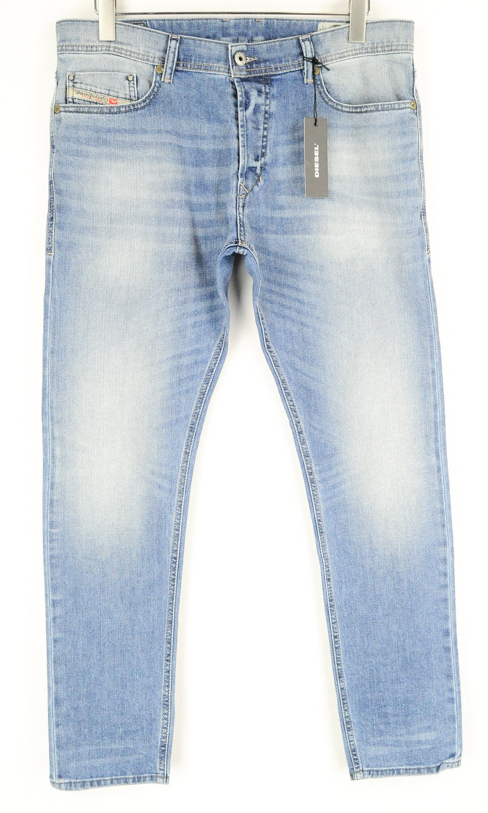 DIESEL Tepphar 0842H vyriški W33 L32 morkų spalvos džinsai šviesiai mėlyni skalbti 