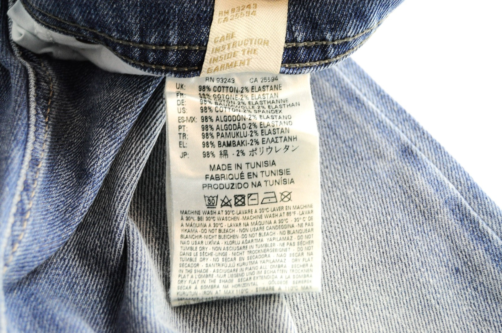 DIESEL Tepphar 0842H vyriški W33 L32 morkų spalvos džinsai šviesiai mėlyni skalbti 