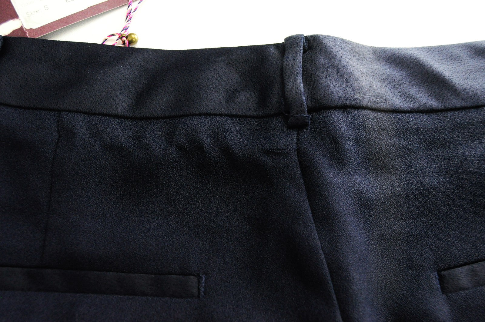 MAISON SCOTCH Wide  Trousers Womens S Pleated Zip Dark Blue Classic Pants