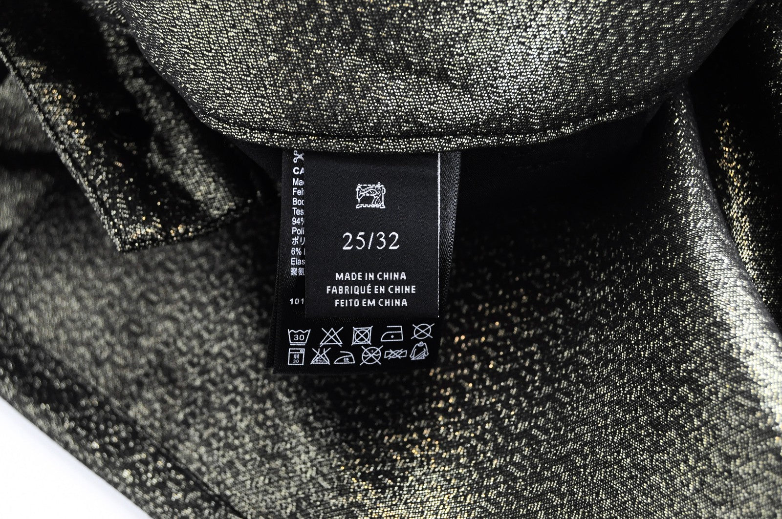 MAISON SCOTCH Womens W25 L32 Skinny Zip-Fly Glitter Mid-Rise Pattern Jeans