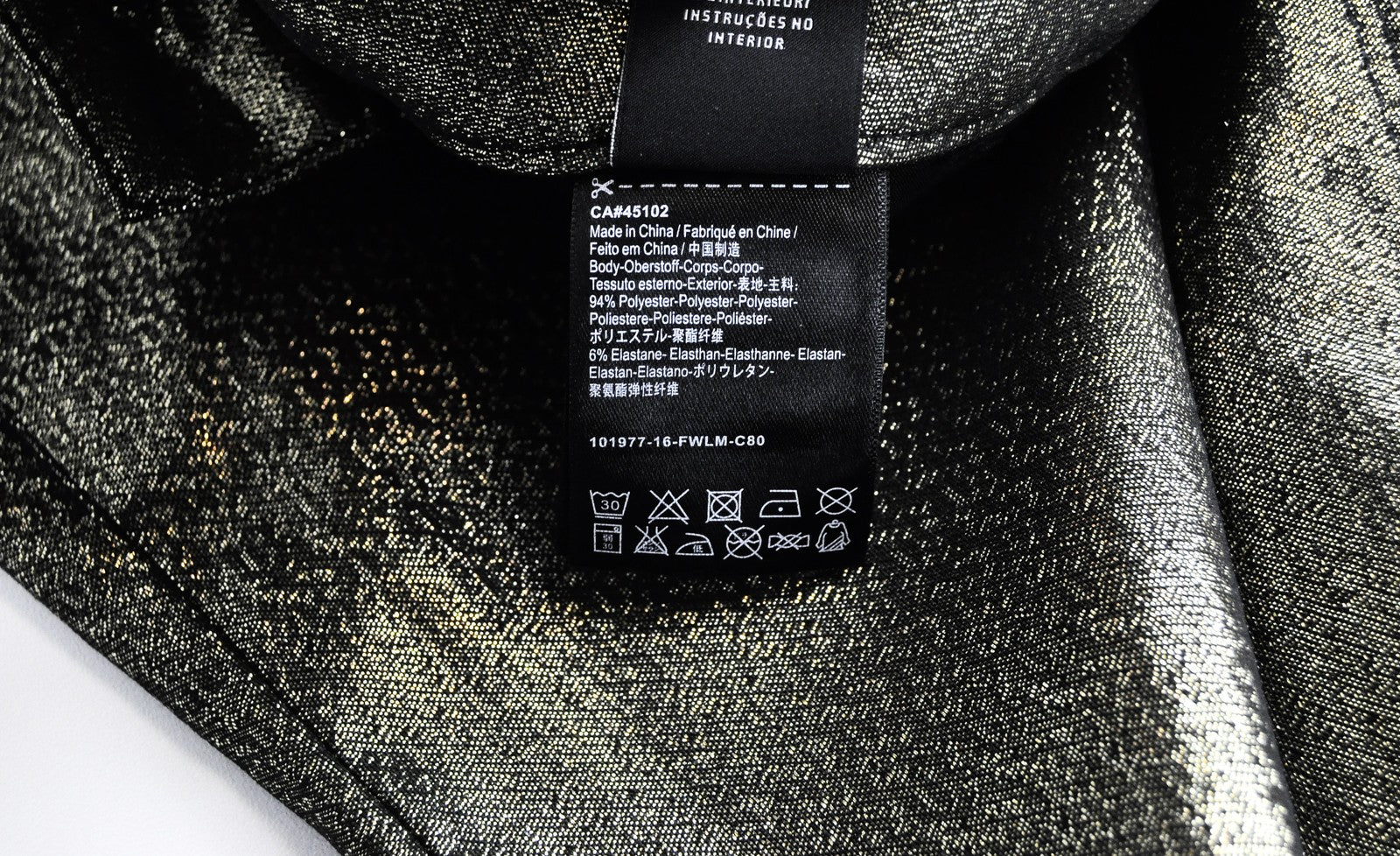 MAISON SCOTCH W24 L32 Womens Glitter Zip Jeans Skinny Mid-Rise Printed